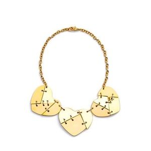 Marc Jacobs gold tone broken hearts necklace